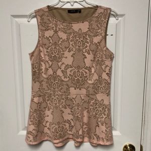 Apt. 9 pink and tan peplum top